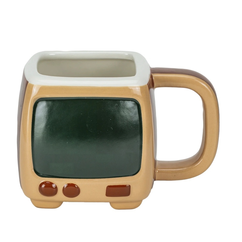 NWT Zak Designs Classic Retro TV Brown Ceramic Color changing Coffee Mug - 19 Oz